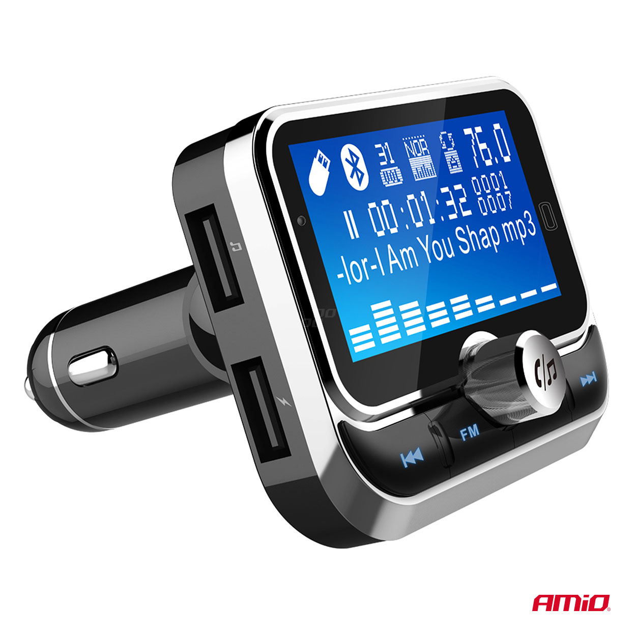 AMIO - Fm Transmitter Αυτοκινήτου 12/24V Με 1XUSB Type-a, 1XUSB Type-c Και Τηλεχειριστήριο - 1 Τεμ. (04657/AM) - Thumbnail 11