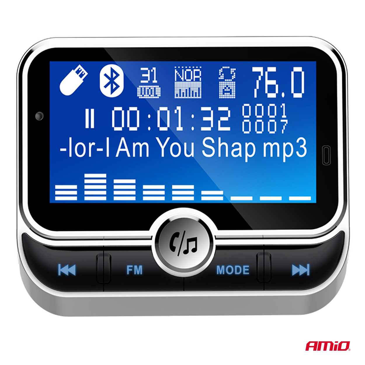 AMIO - Fm Transmitter Αυτοκινήτου 12/24V Με 1XUSB Type-a, 1XUSB Type-c Και Τηλεχειριστήριο - 1 Τεμ. (04657/AM) - Thumbnail 7