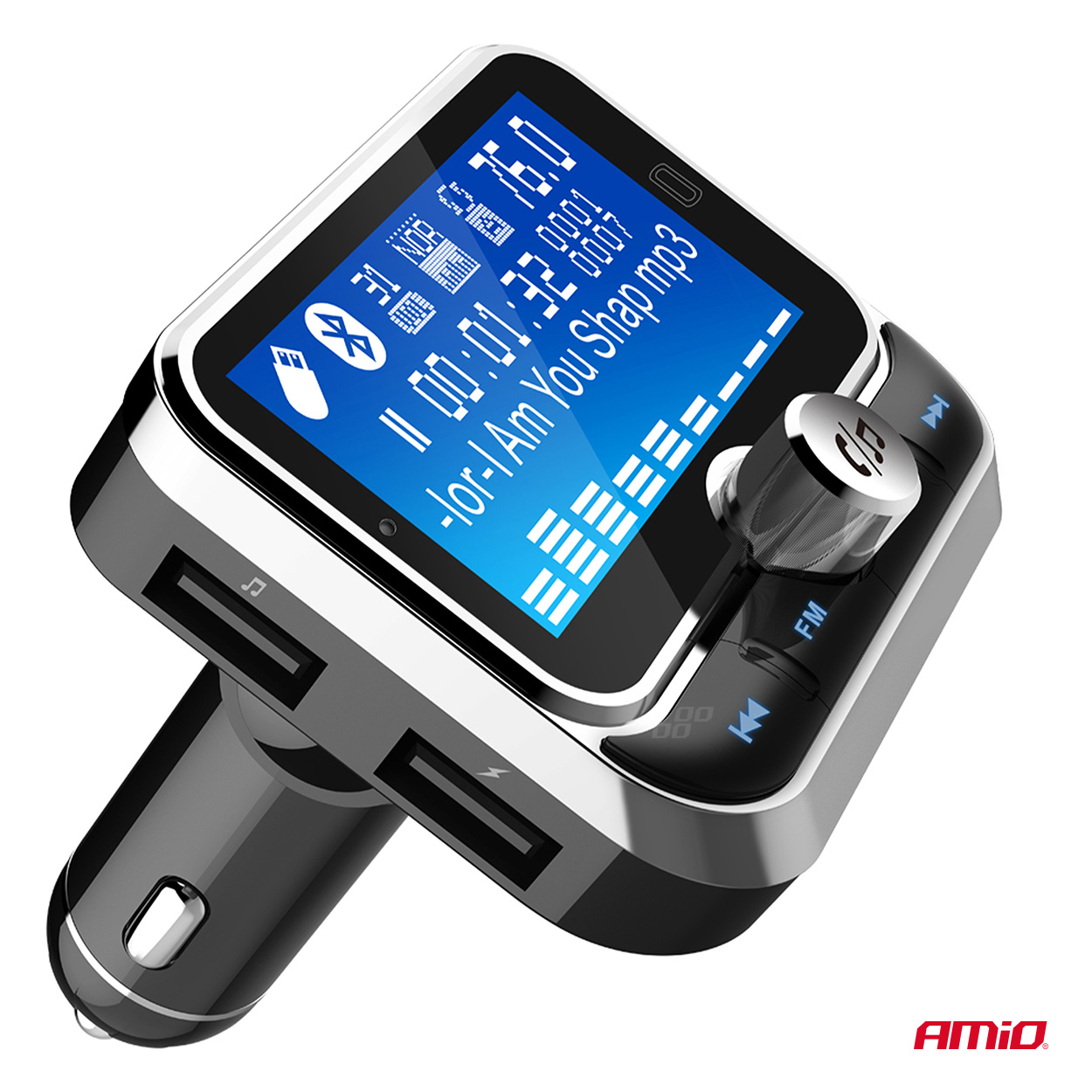AMIO - Fm Transmitter Αυτοκινήτου 12/24V Με 1XUSB Type-a, 1XUSB Type-c Και Τηλεχειριστήριο - 1 Τεμ. (04657/AM) - Thumbnail 8