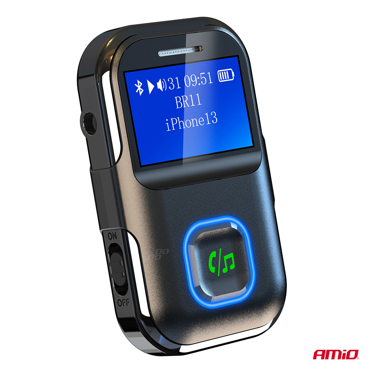 AMIO - Bluetooth Δέκτης (receiver) BTR-03 Για Ασύρματη Μετάδοση Ήχου Με Υποδοχή Mini Jack 3.5MM Και Οθόνη Lcd - 1 Τεμ. (04659/AM) - Thumbnail 6