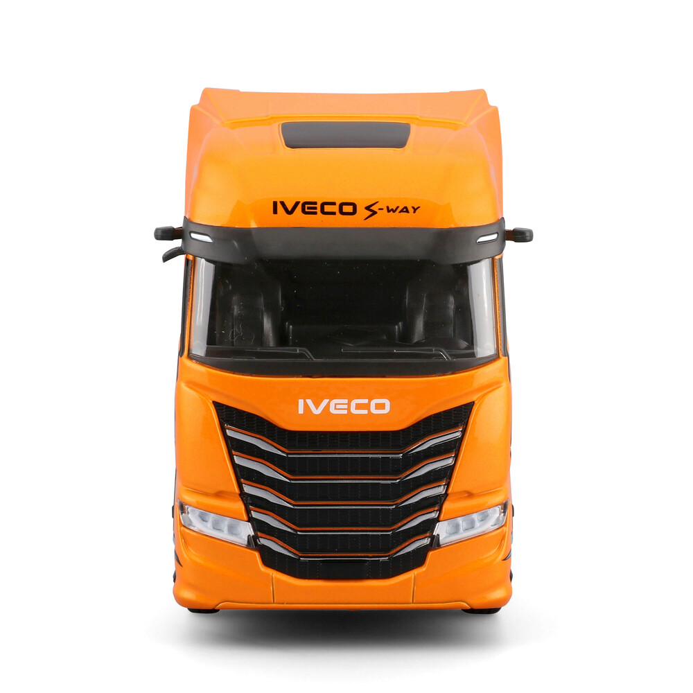 LAMPA - Μινιατούρα Νταλίκα Iveco S-way 1:43 Σε Πορτοκαλί/μαύρο Χρώμα Burago - 1 Τεμ. (L.BU32208) - Thumbnail 4