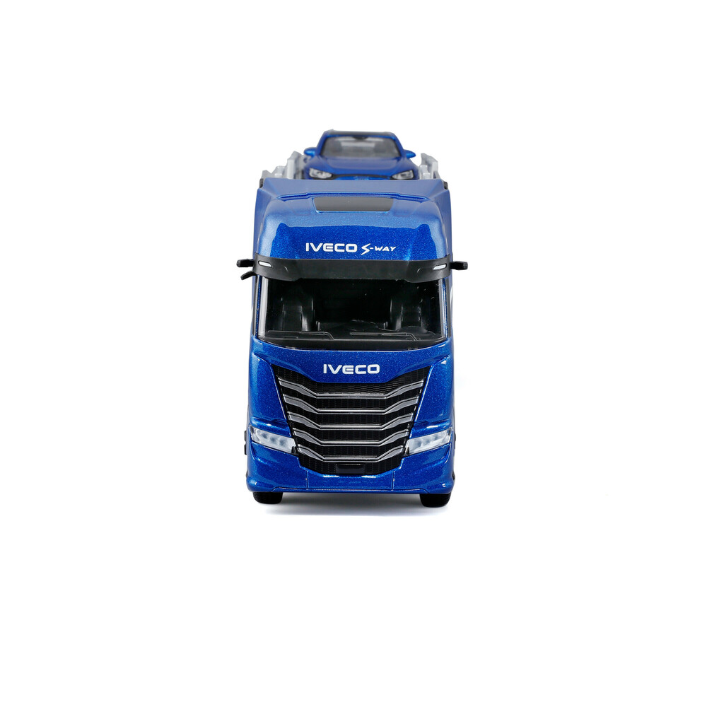 LAMPA - Μινιατούρα Νταλίκα Iveco S-way Με Καρότσα Αυτοκινήτων & Audi Rs E-tron 1:43 Burago - 1 Τεμ. (L.BU31475) - Thumbnail 4