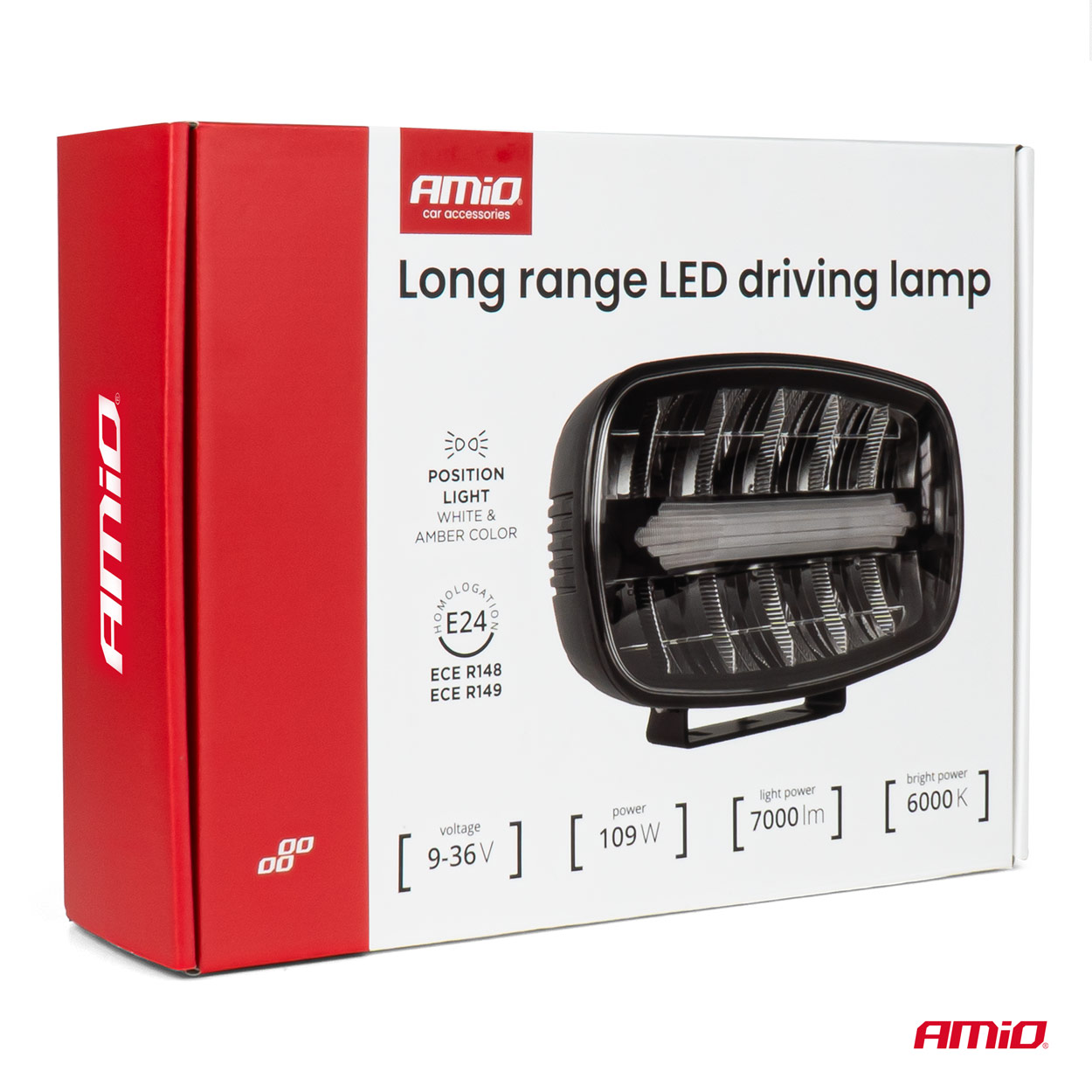 AMIO - Προβολέας Εργασίας LED Oval Με Ενσωματωμένο Φλας 109W 7000LM 9/36V Για Φορτηγά Γεωργικά Μηχανήματα Και Off-road Οχήματα - 1 Τεμ. (04535/AM) - Thumbnail 9