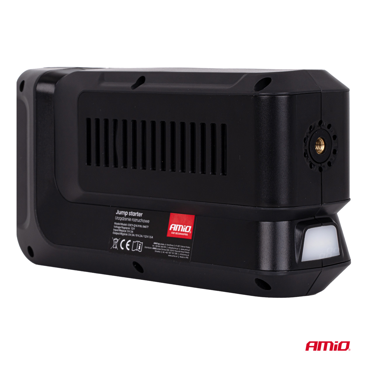 AMIO - Φορητός Εκκινητής Μπαταρίας (jump Starter) 4 Σε 1 Με Ενσωματωμένο Κομπρεσέρ Αέρα, Powerbank Και Φακό LED Τάση Λειτουργίας 12V Με Χωρητικότητα 12AH Και Μέγιστο Ρεύμα Εκκίνησης 1600A Για Επιβατικά Αυτοκίνητα - 1 Τεμ. (04677/AM) - Thumbnail 6