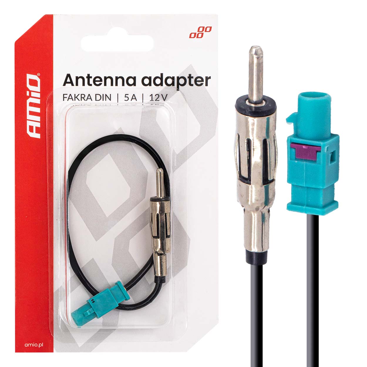 Amio – Αντάπτορας Κεραίας FAKRA σε DIN 12V 5A για Σταθερό Σήμα & Αξιόπιστη Σύνδεση – 1 Τεμ. (04443/AM)
