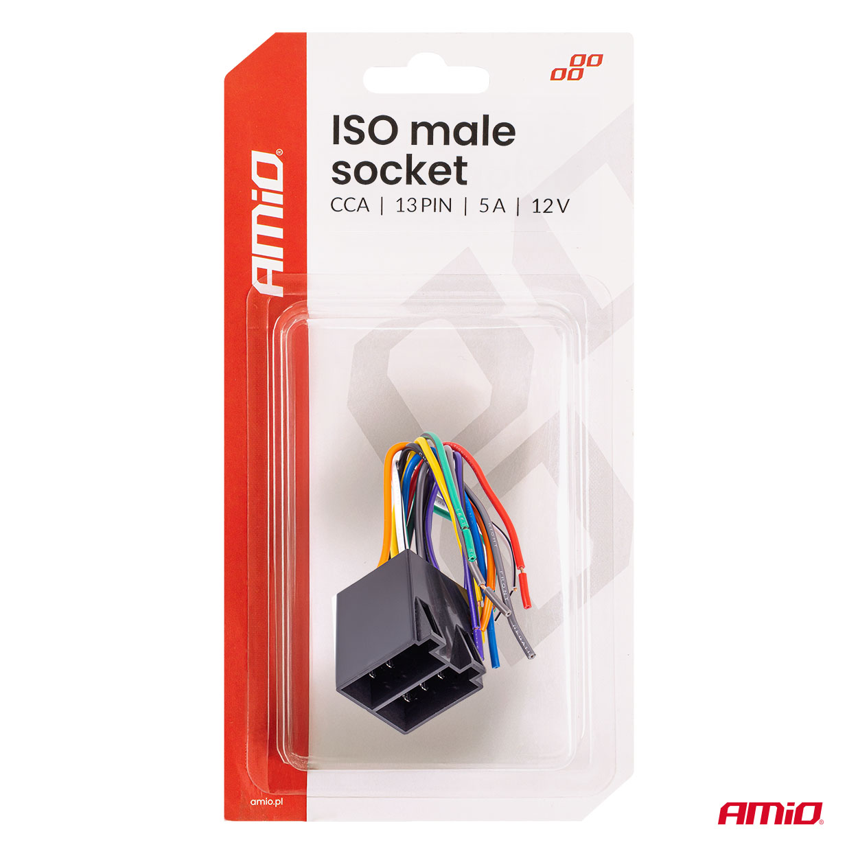 AMIO – Φίσα Iso 13PIN Αρσενική Cca 12V 5A Για Σταθερή Σύνδεση & Αξιόπιστη Λειτουργία Φωτισμού – 1 Τεμ. (04445/AM) - Thumbnail 5