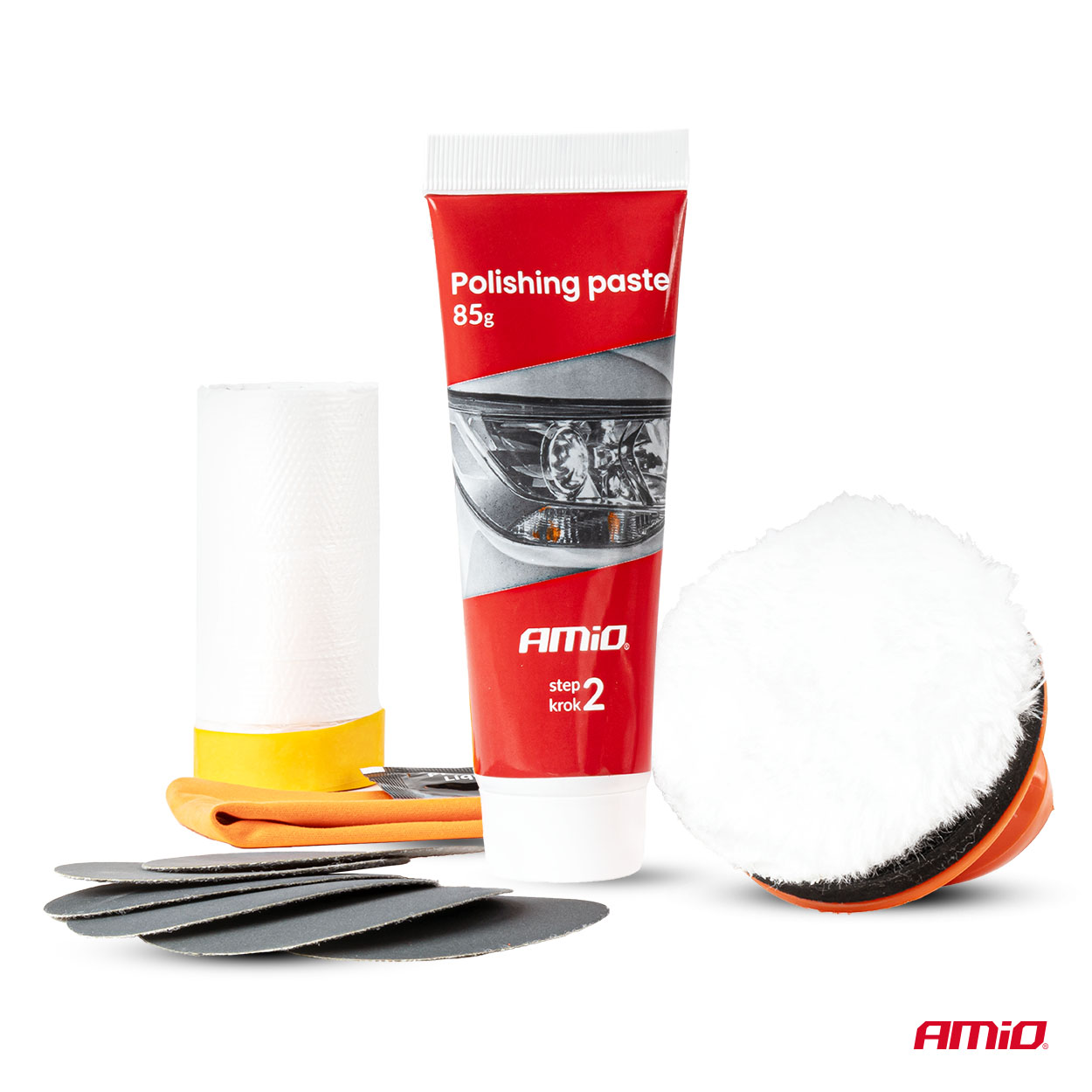 AMIO – Kit Ξεθαμπώματος Φαναριών Με Αλοιφαδόρο Χειρός Heavy Duty Για Ασφαλή Εγκατάσταση & Καθημερινή Χρήση – 1 Κιτ (04793/AM) - Thumbnail 2