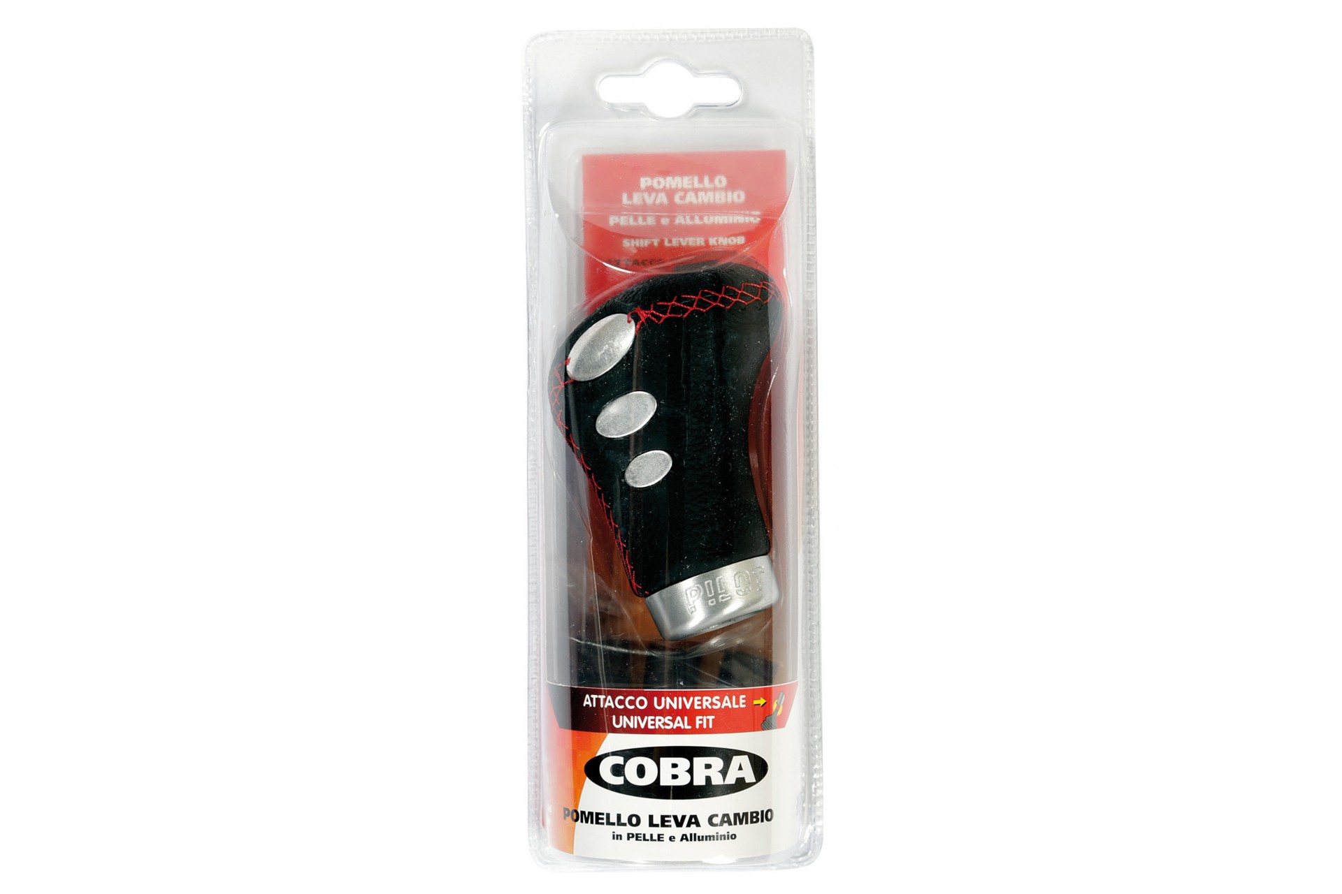 Πομολο Ταχυτητων Cobra 1 Μαυρο Me Κοκκινη Ραφη/αλουμινιο - Thumbnail 2