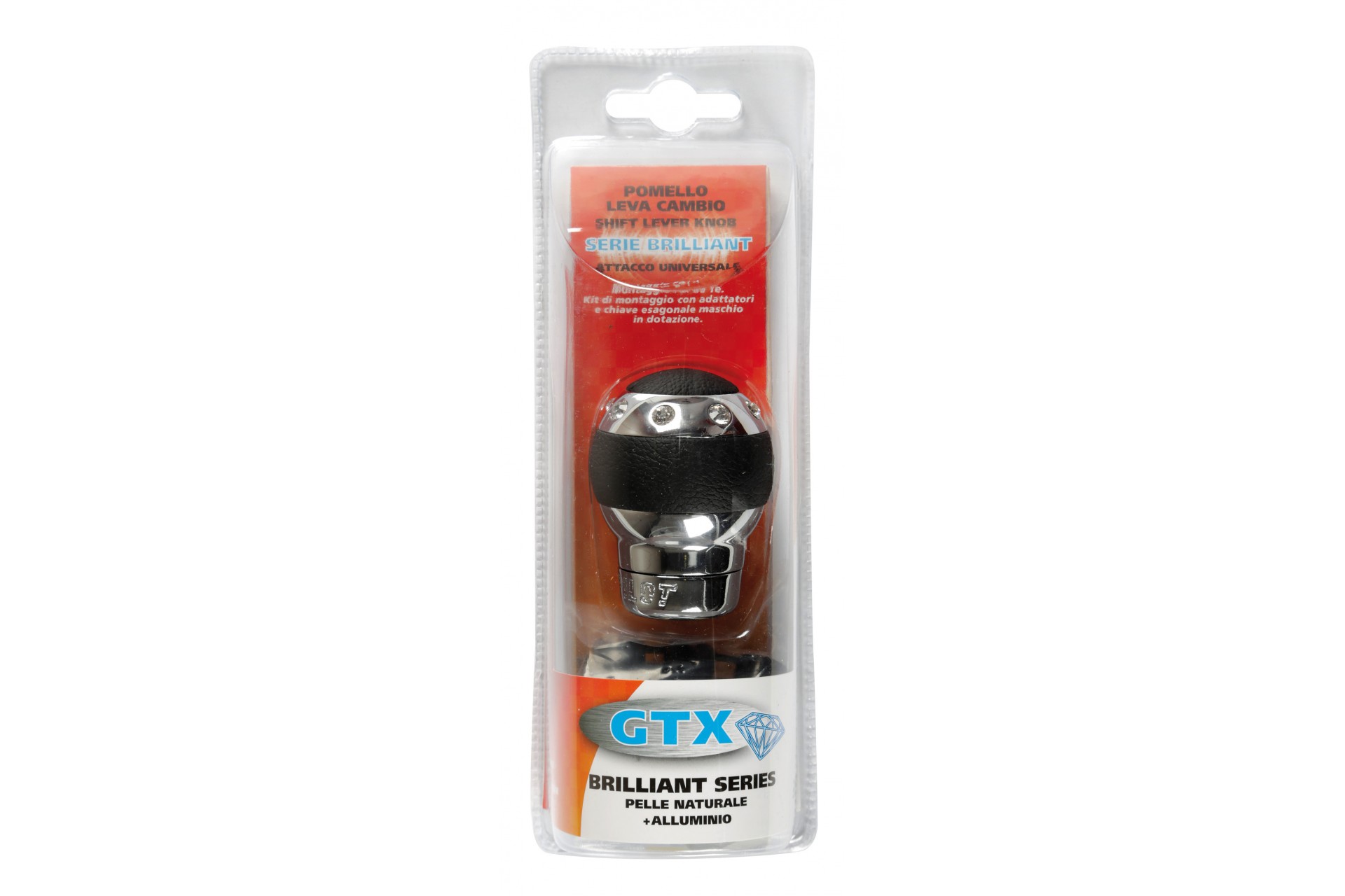 Πομολο Ταχυτητων Gtx Brilliant Series Μαυρο Με Αλουμινιο Kai Strass (συμβατο Και Με Fiat/opel) - 1 Τεμ. - Thumbnail 2