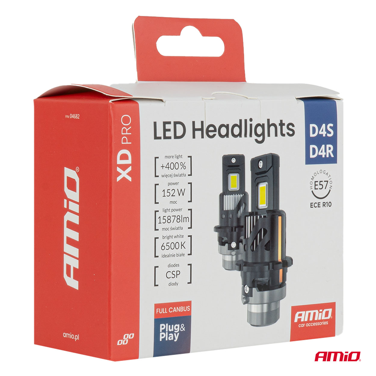 AMIO - Λάμπες LED Xd Pro Series D4S/D4R 12V 152W 15.878LM 6.000K Full Can-bus Plug&play Με Ψύκτρα - 2 Τεμ. (04682/AM) - Thumbnail 5