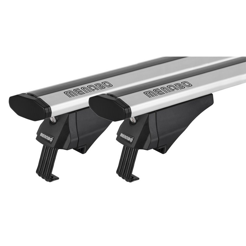 MENABO ΜΠΑΡΕΣ ΟΡΟΦΗΣ ΑΛΟΥΜΙΝΙΟΥ BLADE M SILVER 118 cm ΜΕ ΑΚΡΑ ALFA HIGH ΓΙΑ Dacia Duster I 5 doors 2013>2018 ΜΕ RAISED RAILS - 2 ΤΕΜ. (12920/MB)