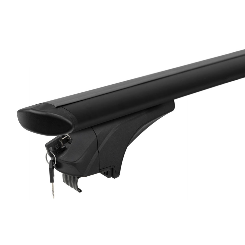 MENABO Μπαρες Αλουμινιου Sonic Black 120 Cm Σε Μαυρο Χρωμα Για Volvo V60 5 Doors 2019> Με Flush Ή Raised Rails - 2 Τεμ. (14680/MB) - Thumbnail 4