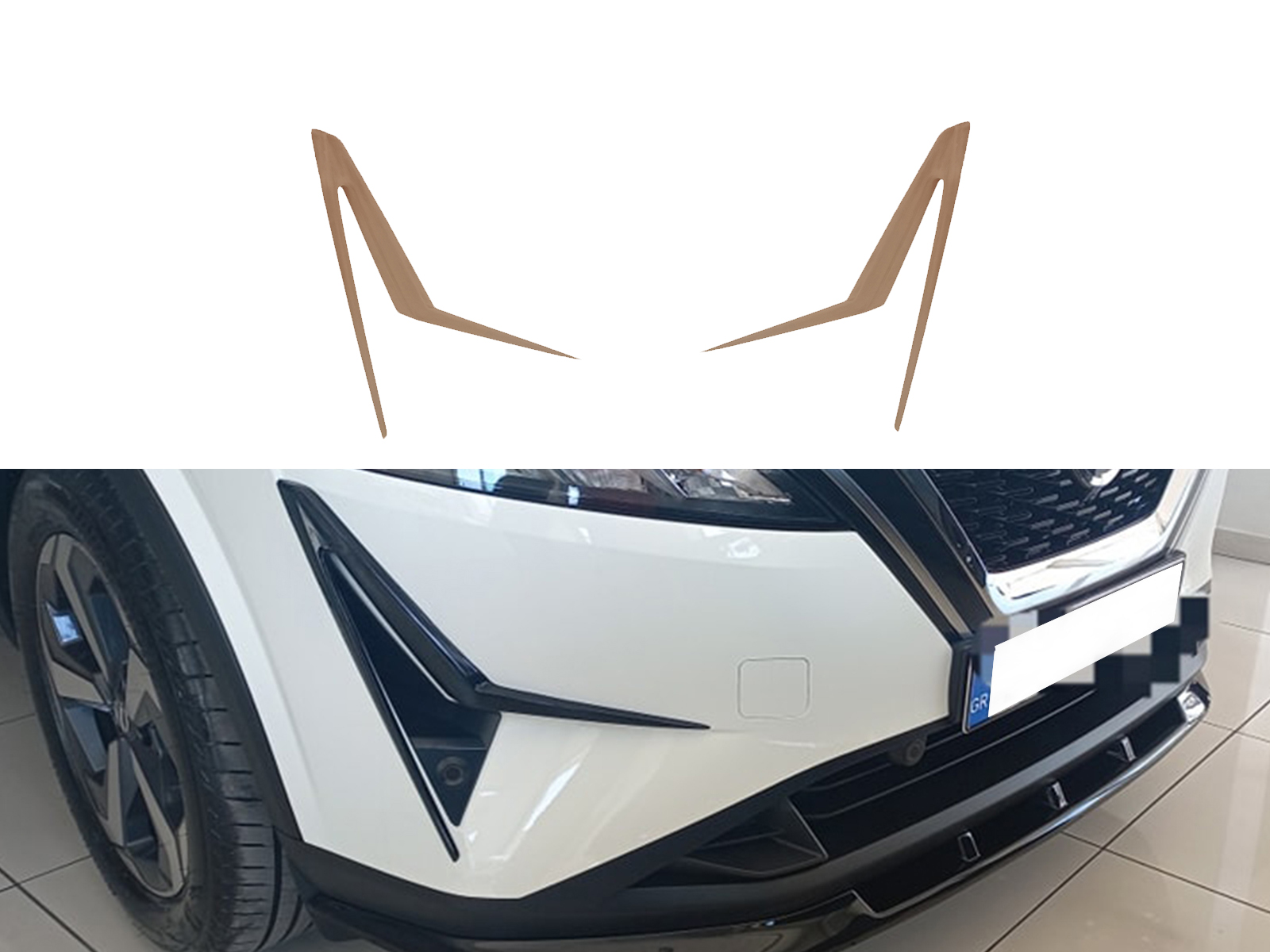 Motordrome - Εμπρός Διακοσμητικά Προφυλακτήρα για Nissan Qashqai J12 (2021-) - 1 Σετ. (K176-002)