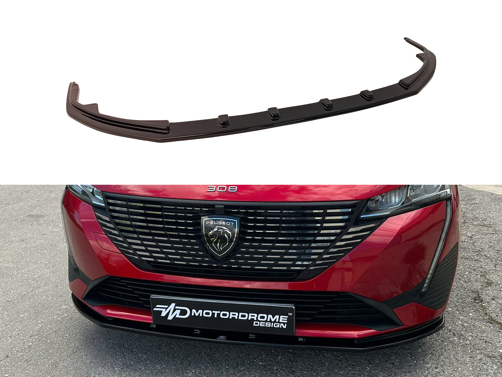 Motordrome - Εμπρός Σπλίτερ για Peugeot 308 Mk3 (2021-) - 1 Τεμ.  (K189-001)