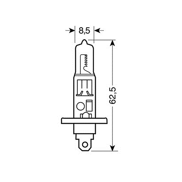 H1 Αλογονου 12V/100W 62.5MM P14,5S Τεμ1 - Thumbnail 2