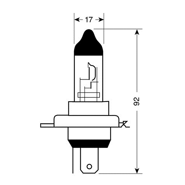 H4 Αλογονου 12V/60-55W 92MM P43T Λαμπα - Thumbnail 2