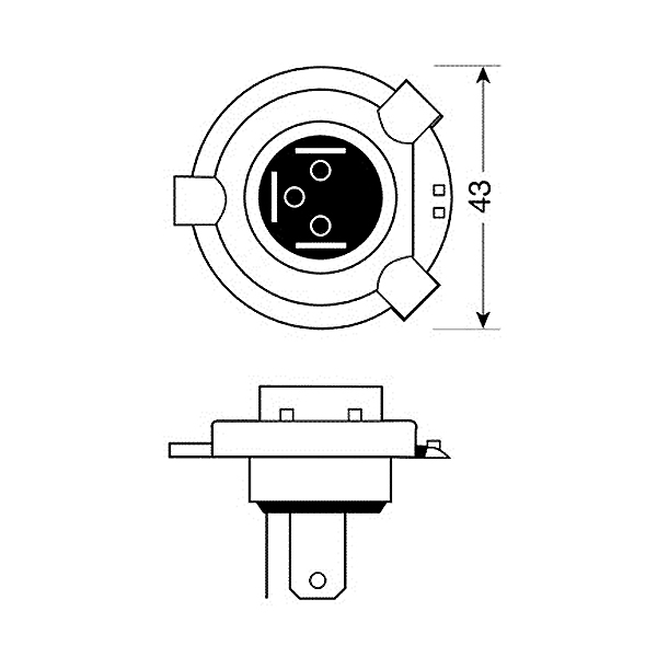 H4 Αλογονου 12V/60-55W 92MM P43T Λαμπα - Thumbnail 3