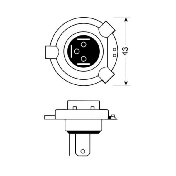 H4 Αλογονου 12V/130-90W 92MM Λαμπα - Thumbnail 3