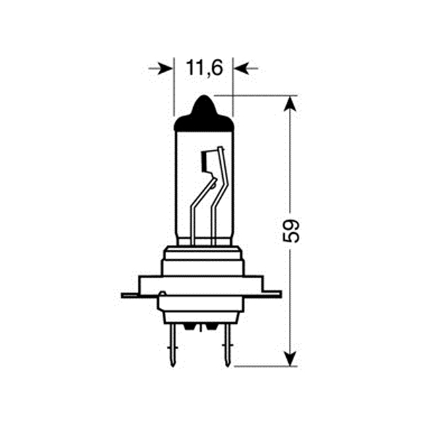 H7 Αλογονου 12V/55W PX26D 57MM - Thumbnail 2