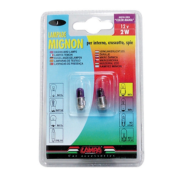 Λαμπακια Μινιον (j) 12V/2W BA7S Μωβ 21MM - Thumbnail 3