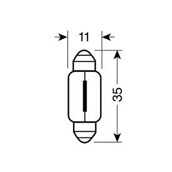 Λαμπακια Πρασινα Σωληνωτα 12V/C5W 35MM - Thumbnail 2