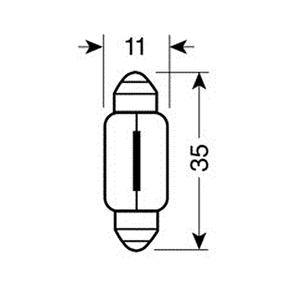 Λαμπακια Πρασινα Σωληνωτα 12V/10W 35MM - Thumbnail 2