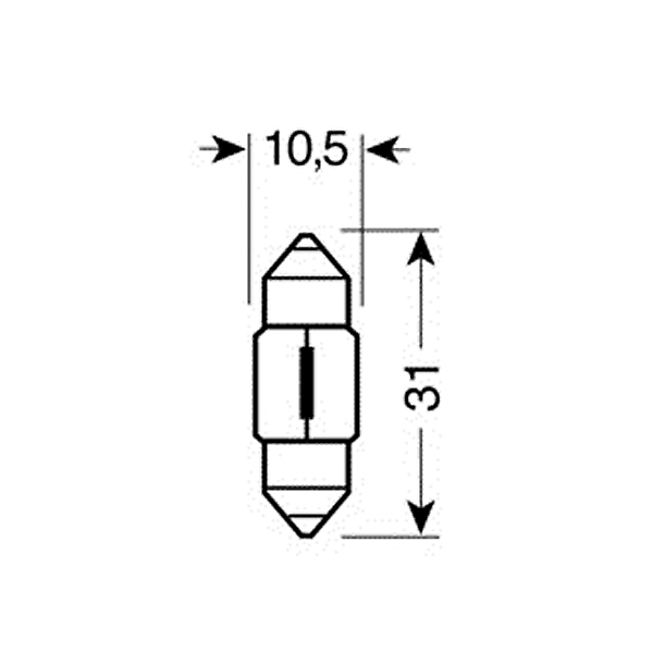 Λαμπακια Σωληνωτα 12V/10W Μπλε 11X31MM - Thumbnail 2