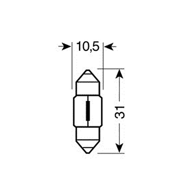 Λαμπακια Σωληνωτα 12V/10W Μωβ 11X31MM - Thumbnail 2