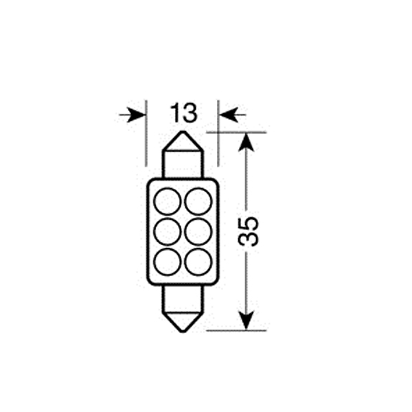 Λαμπακι Πλαφονιερας 6 LED 13X35MM - Thumbnail 2