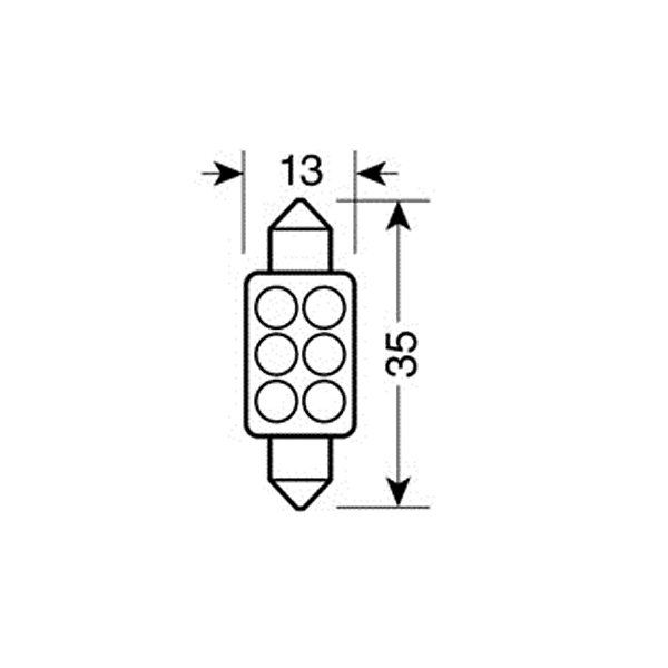 Λαμπακι Πλαφονιερας 6 LED 13X35MM - Thumbnail 2