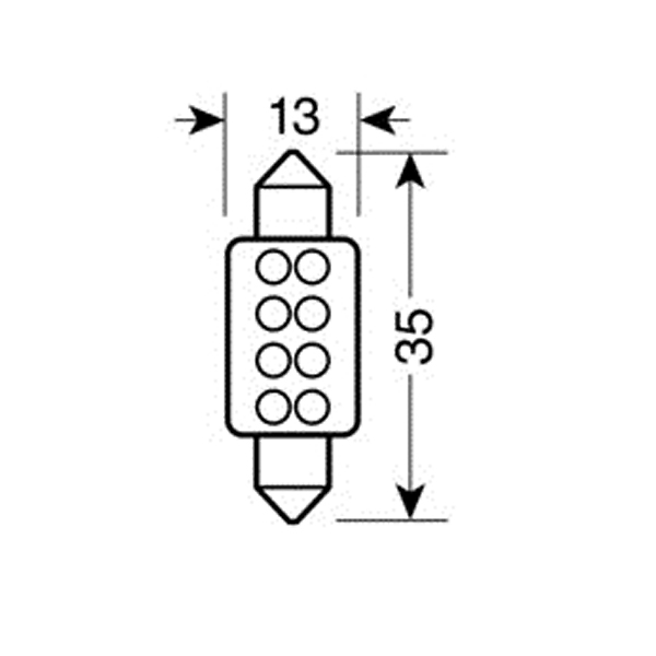 Λαμπακι Πλαφονιερας 8 LED 13X35MM Λευκο - Thumbnail 4