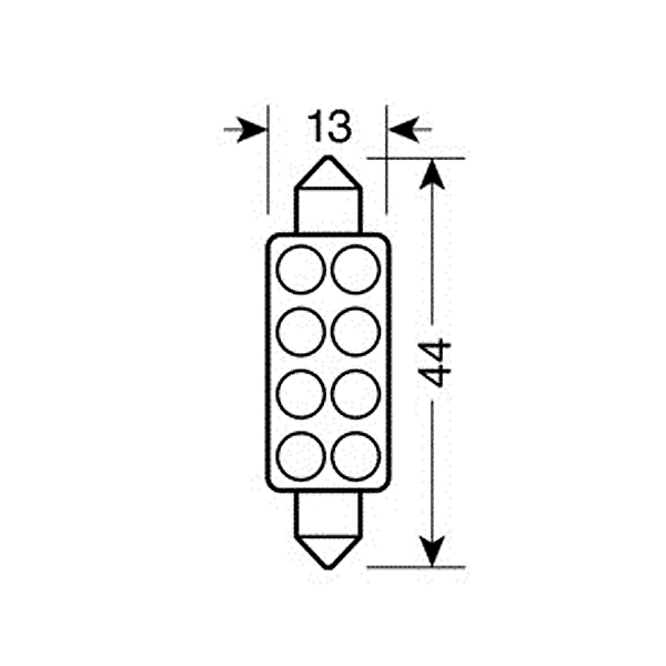 Λαμπακι Πλαφονιερας 8 LED 13X44MM Κοκκινο - Thumbnail 4