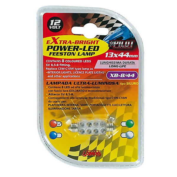 Λαμπακι Πλαφονιερας 8 LED 13X44MM Κοκκινο - Thumbnail 2