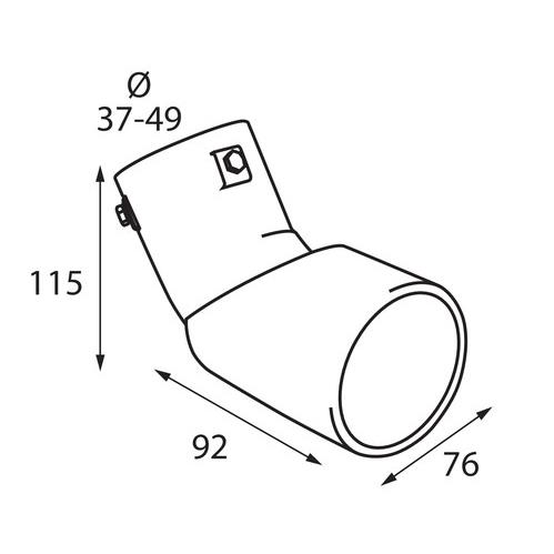 Ακρο Εξατμισης TS-61 37-49MM - Λοξο 140 Μοιρες - Thumbnail 4