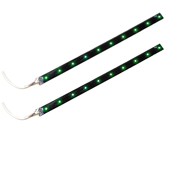 Ταινια Με 15 LED Ευκαμπτη Flex Strip 40 Cm 12V Πρασινο 2τεμ