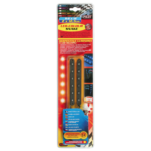 Tainia Σε Πλαστικη Βαση 6 LED 12V 12,5 Cm Μωβ -2 Τεμ.
