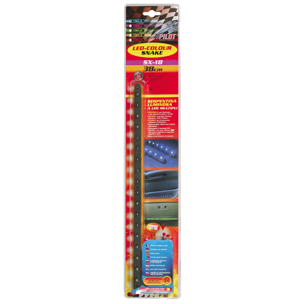 Tainia Σε Πλαστικη Βαση 18 LED 12V 38 Cm Κοκκινο-1 Τεμ.