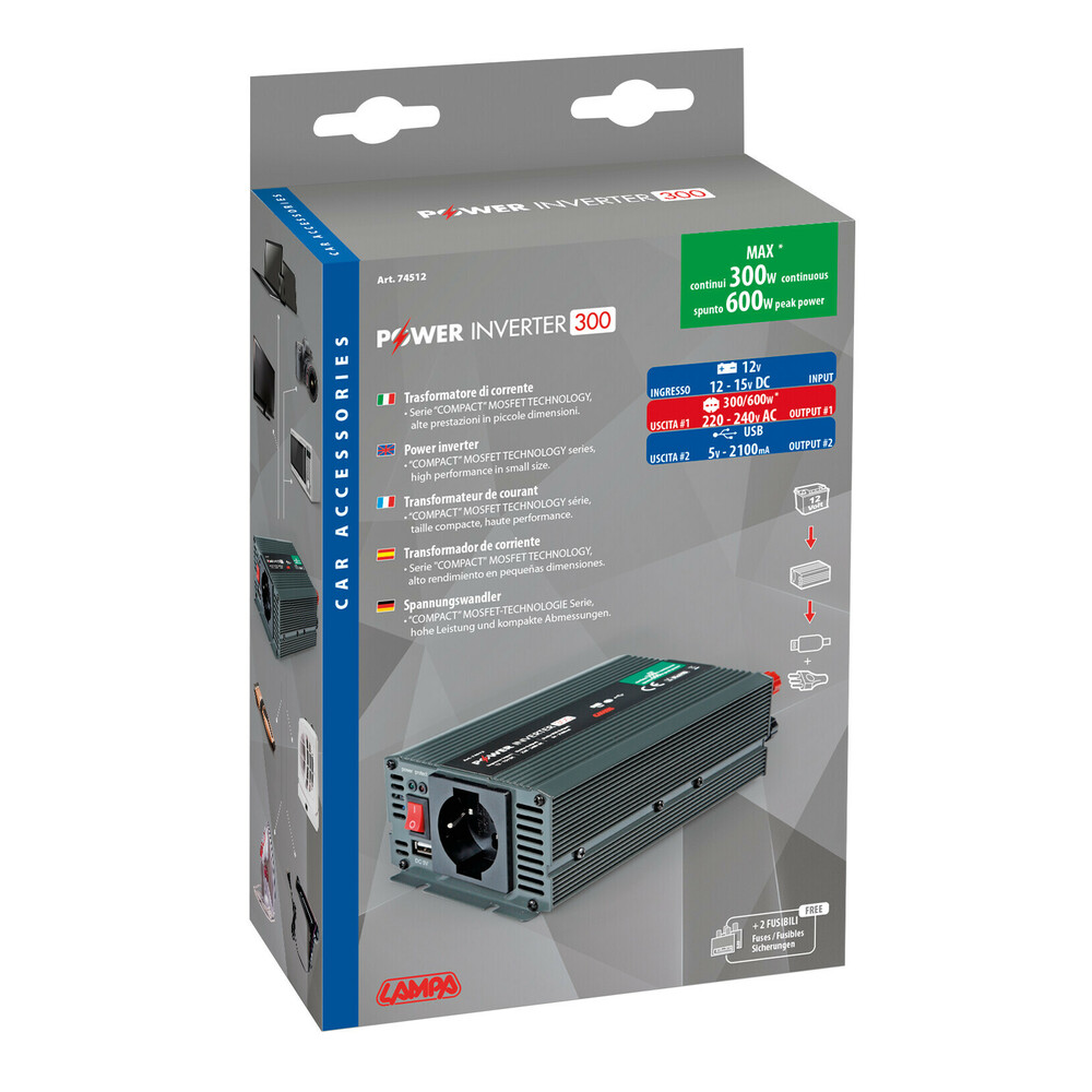 Power Inverter 300 Μετατροπεας 12V > 220V Max Power 300W - Peak Power 600W - Thumbnail 7