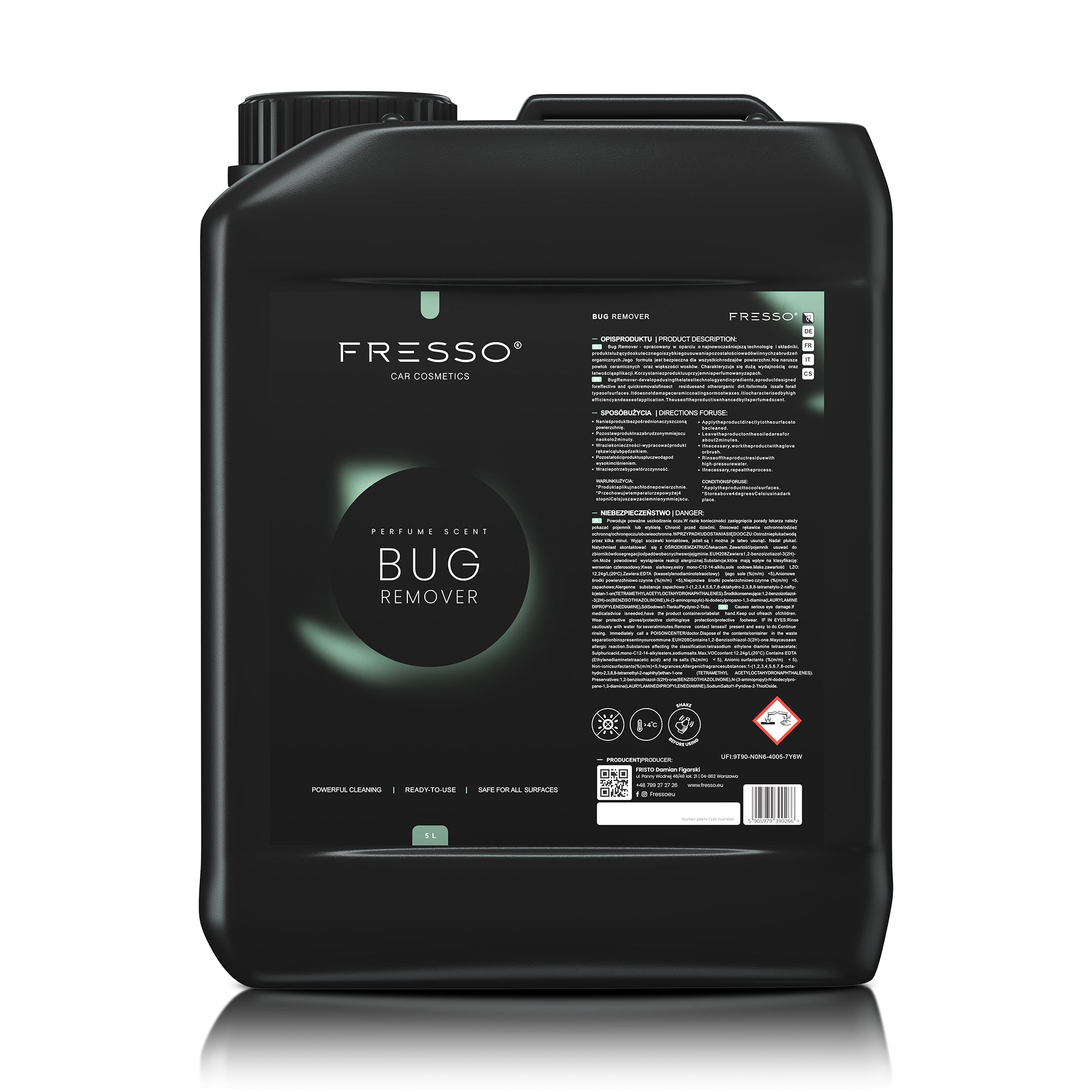 Fresso - Καθαριστικό Απομάκρυνσης Εντόμων Bug Remover 5 L Έτοιμο προς Χρήση για Βαφή, Φανάρια και Προστατευτικές Επιστρώσεις - 1 Τεμ. (390266/FRE)