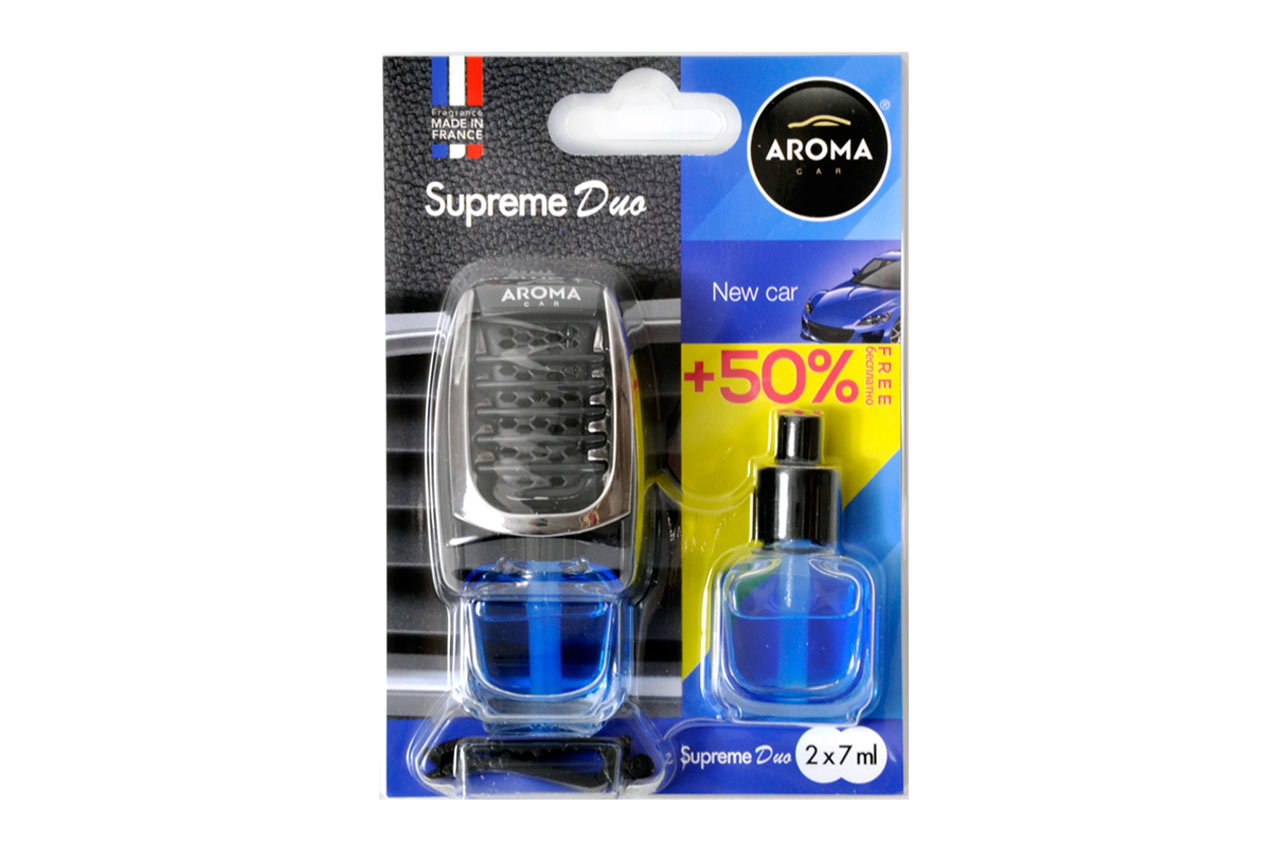 AMiO - Αρωματικό Αεραγωγού Αυτοκινήτου Aroma Supreme Duo New Car Αεραγωγού με Ρύθμιση Έντασης (+50% Περιεχόμενο) - 1 Τεμ. (A92518/AM)
