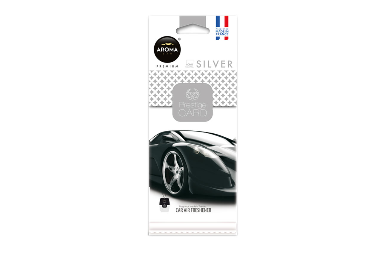 Amio – Αρωματικό Αυτοκινήτου Κρεμαστό Aroma Prestige Card Silver για Φρεσκάδα & Καθημερινή Χρήση – 1 Τεμ. (A92665/AM)