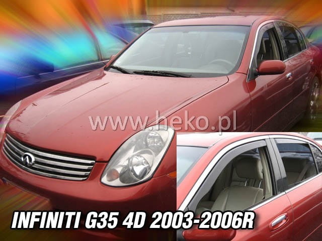Heko - Ανεμοθραύστες Παραθύρων Για Infiniti G35 (V35) 2003 > 2006 4πορτο Sedan υλικό Acrylic Χρώμα Φιμέ - 2 τεμ. (ΑΝΕΜ.21507)
