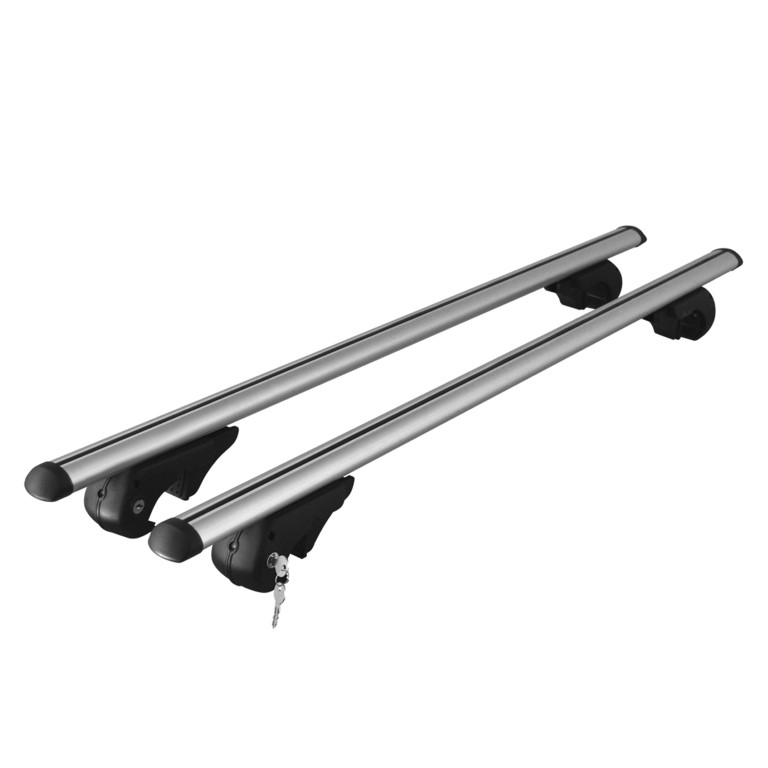 MENABO ΜΠΑΡΕΣ ΟΡΟΦΗΣ ΑΛΟΥΜΙΝΙΟΥ BRIO XL 135 cm ΣΕ ΑΣΗΜΙ ΧΡΩΜΑ ΓΙΑ SSangYong Kyron 5 doors 2005>2014 ΜΕ RAISED RAILS (Παράλληλες Μπάρες με Κενό) - 2 ΤΕΜ. (4030/MB)