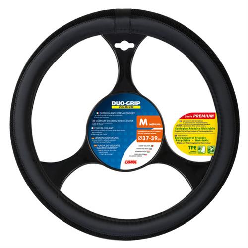 Lampa Κάλυμμα Τιμονιού Αυτοκινήτου DUO GRIP 37-39εκ. Άοσμο πλεχτή αντιιδρωτική επένδυση Μαύρο 1-τεμ. (L3314.1)